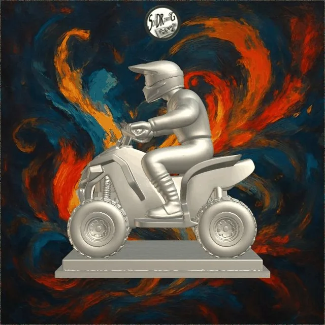 Statuetă pilot ATV, aspect de piatră