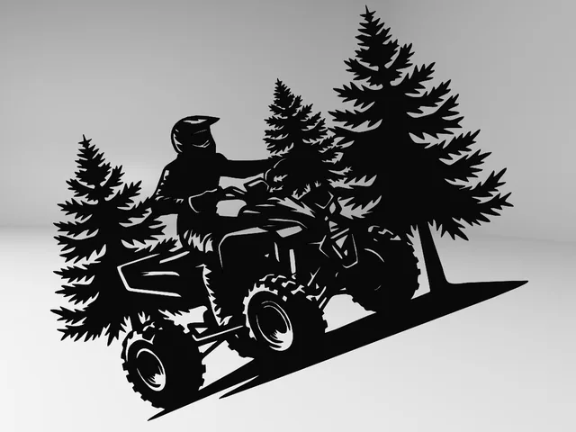 Tablou liniar „ATV în pădure”